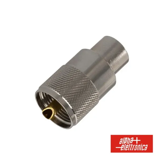 Ficha Pl Macho De Enroscar Metálica Prateada Rg58