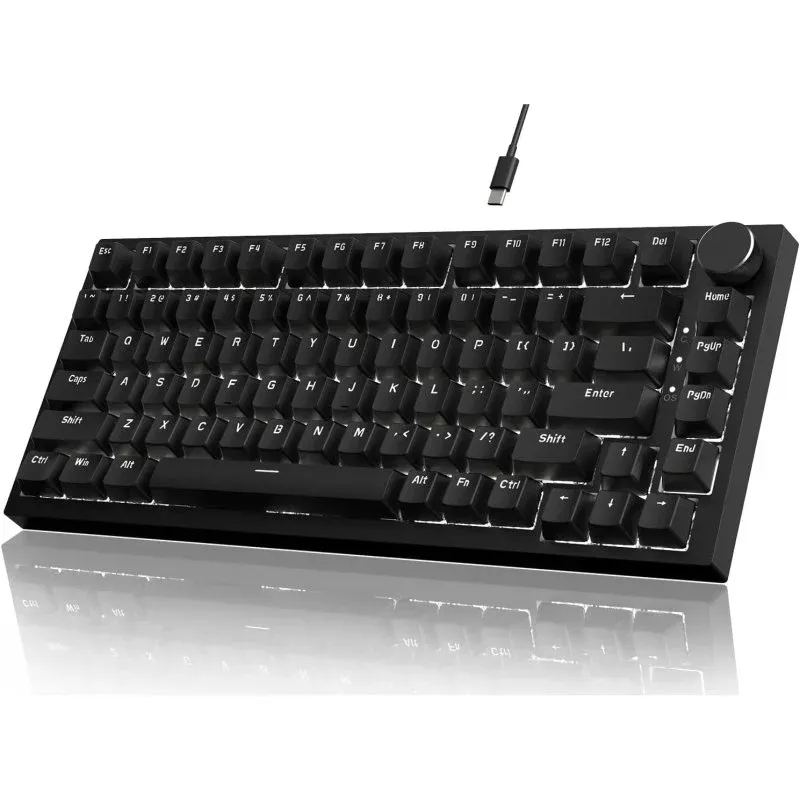 Ajazz AK820 Teclado Mecânico Layout ANSI Hot-Swap com Retroiluminação Branco