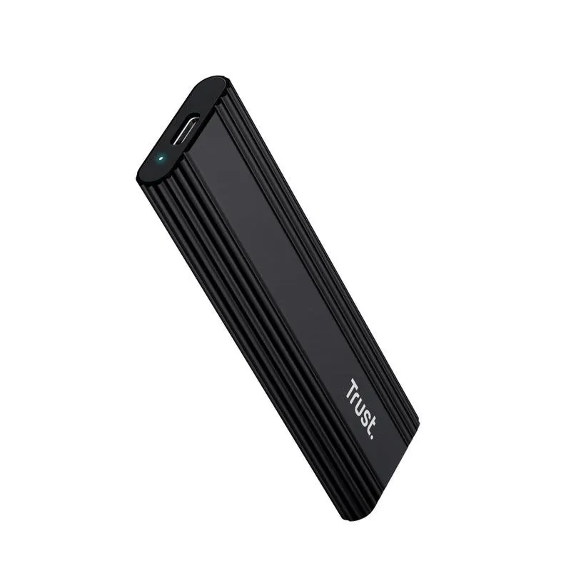 Caixa SSD Externa Trust 25806 M.2 Alumínio Preto USB-C 10Gbps