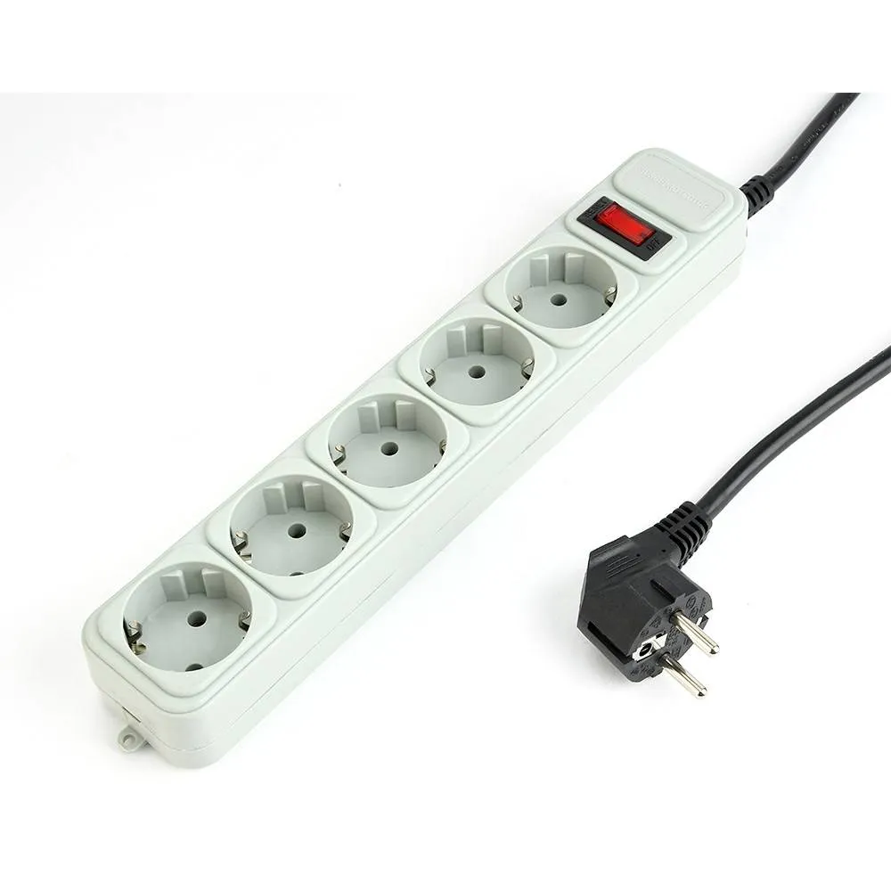 Régua de Proteção Gembird SPG3-B-6C 5 Tomadas 1.8m Cinza