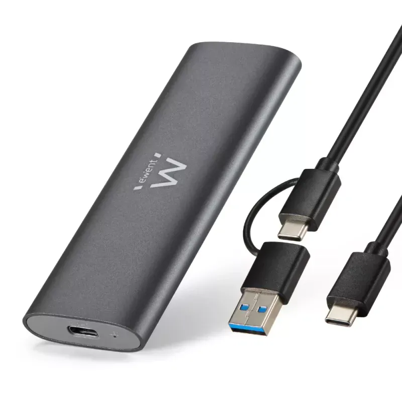 EWENT CAIXA SSD M2 NVME PCIE ALUMINIO SPACE GREY USBA & USB-C