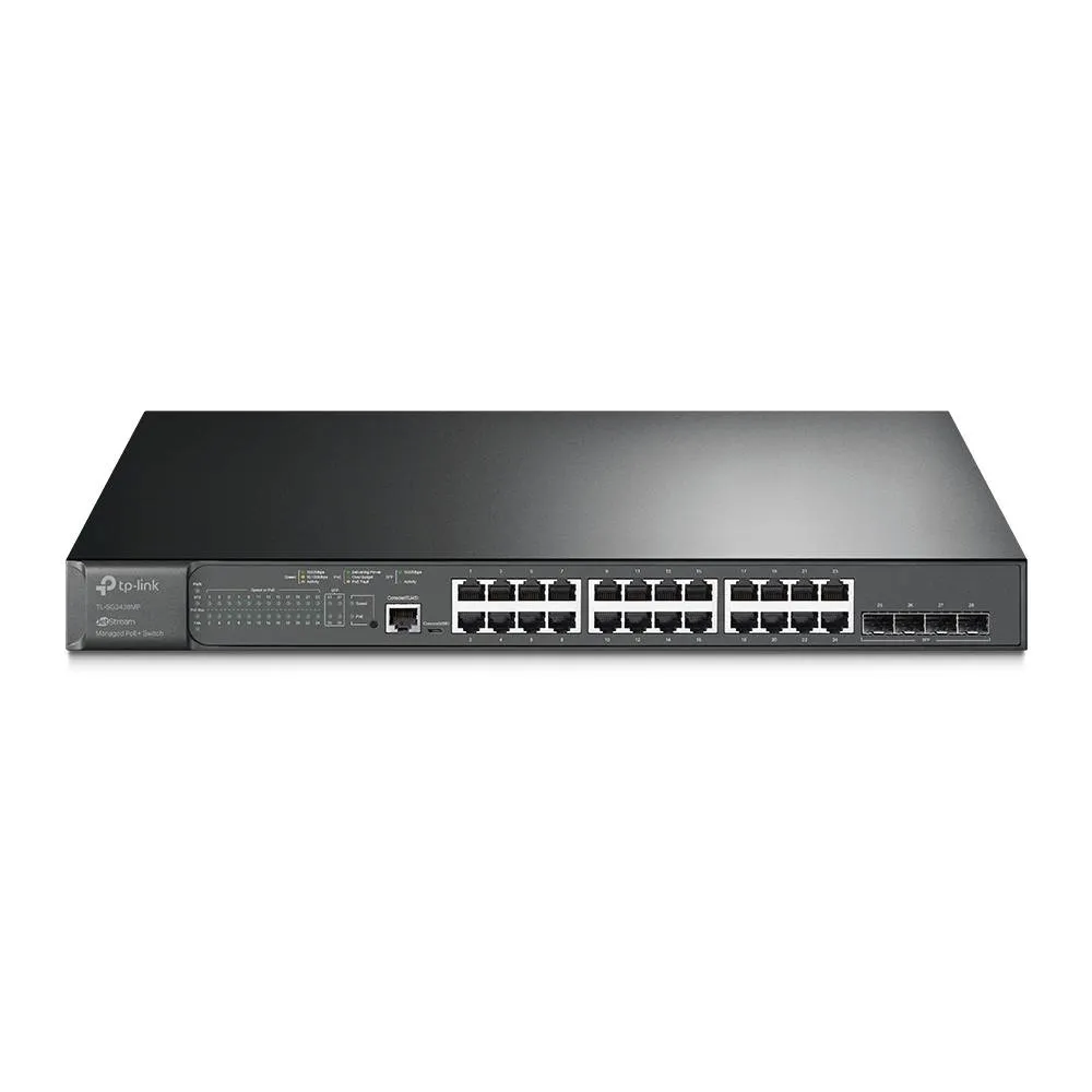 Switch de Rede TP-Link TL-SG3428MP JetStream 28 Portas L2+ Managed Switch de Rede com 24 Portas PoE+