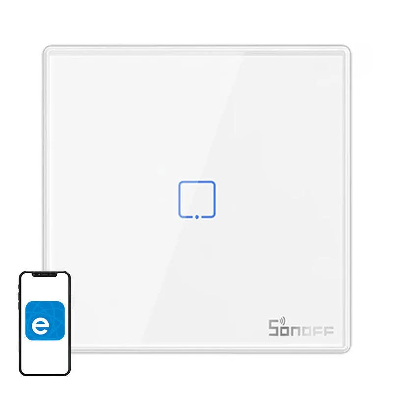 Comando Switch 1 Canal Smart RF Touch de Superfície Autocolante - SONOFF T2EU1C-RF