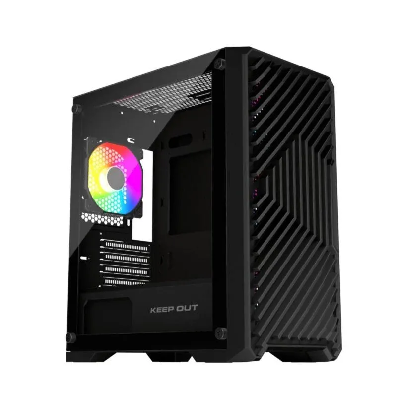 Caixa de Computador Keep Out XC-220 Glass Caixa Gaming ARGB Micro-ATX Vidro Temperado Preta