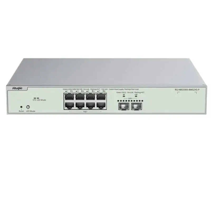 REYEE SWITCH 8 PORTAS 2.5G LAYER 2 MANAGED SWITCH POE+ + 2XSFP+