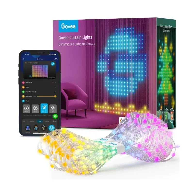 Cortina de Luzes LED Govee H70B13A1 Wi-Fi + Bluetooth RGBIC IP65