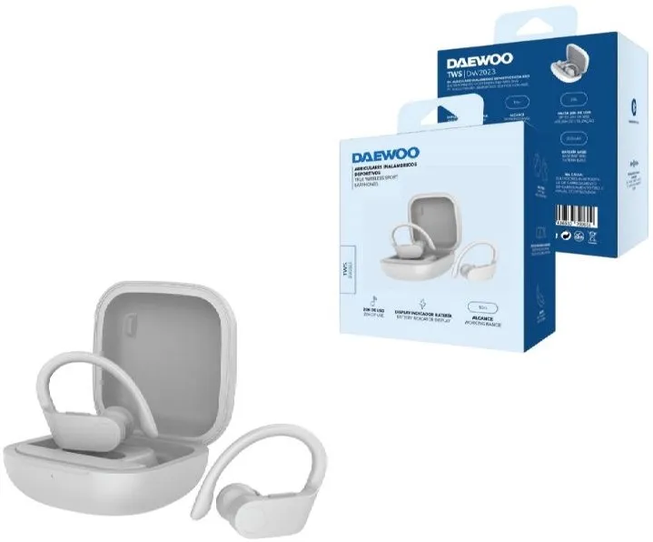 Auriculares Daewoo DW2023 Inalámbricos Bluetooth Desportivos Autonomia 20h Branco