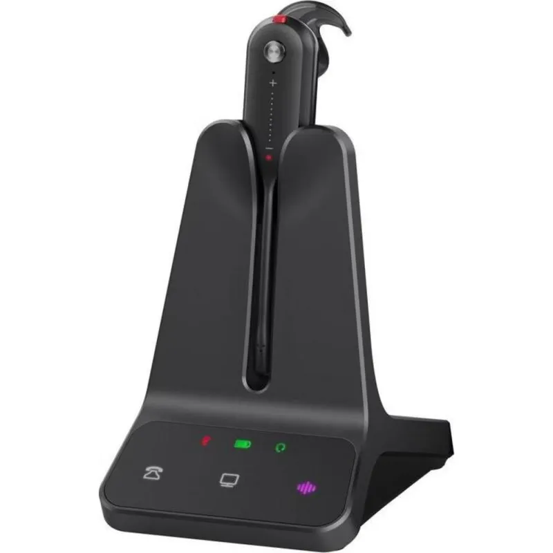 Auriculares Yealink WH63 E2 UC com fio USB-C para escritório com Cancelamento de Ruído, microfone e design intra-auricular, preto
