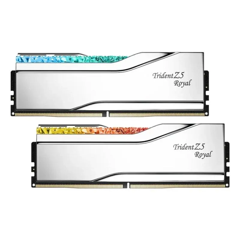 Memória RAM G.Skill Trident Z5 Royal 64GB 2x32GB DDR5 6400MHz CL32 RGB Prateado