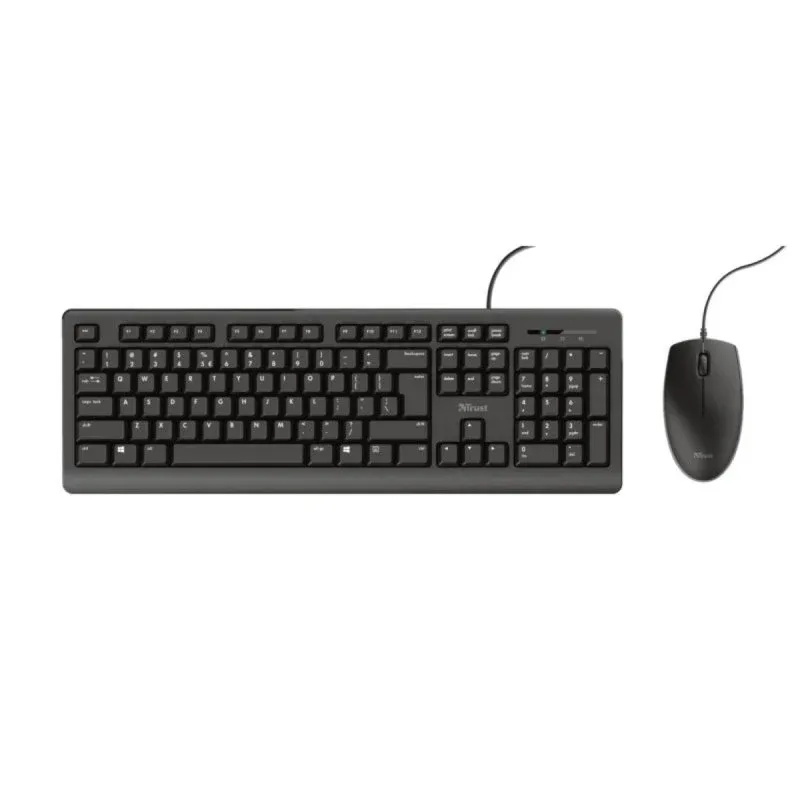 Teclado Trust Primo Ambidestro Preto USB Alámbrico 1,8m Teclado e Rato