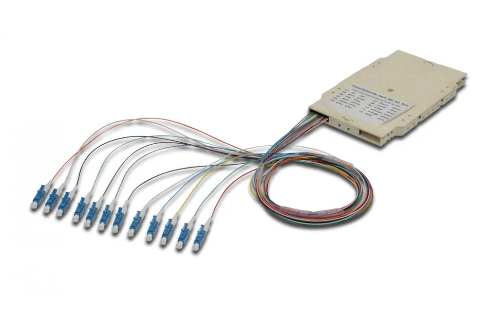 Bandeja de emenda de fibra óptica com 12 pigtails LC A-96533-02-UPC-4
