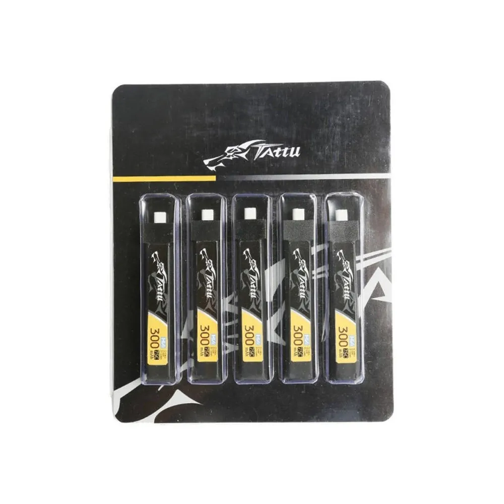 Tattu Bateria de drone LiPo 300mAh 3.8V 75C 1S1P HV BT2.0.5