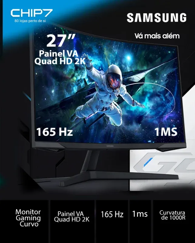 Monitor Samsung - 27" 2K Quad HD Curvo / 165Hz / 1ms - Odyssey G5 G55C