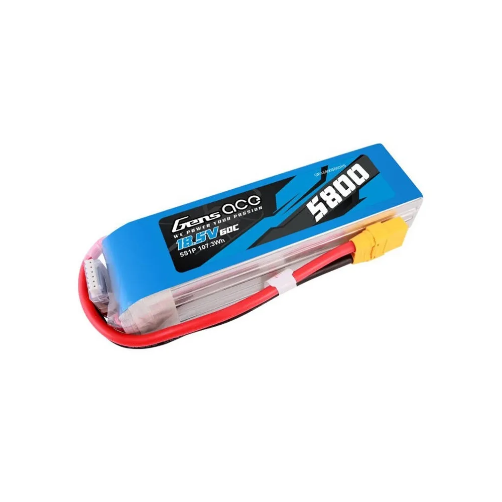 Gens Ace Bateria 60C 5S1P LiPo XT90 5800mAh 18.5V