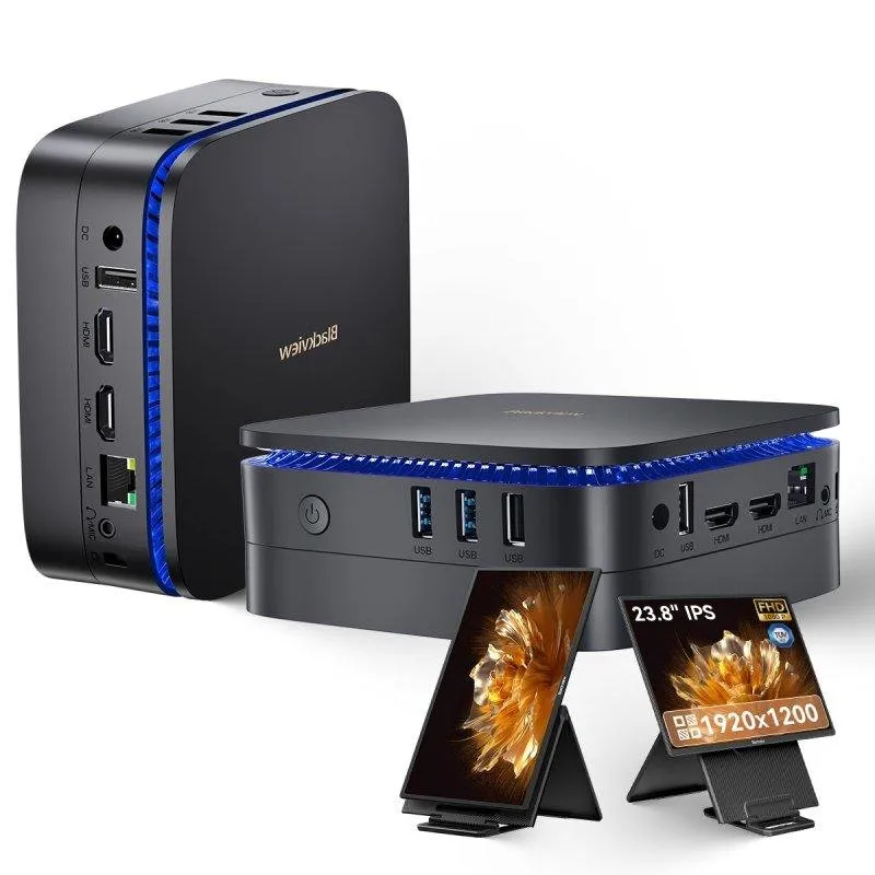 Mini PC Blackview MP60 Intel N150/16GB/512GB SSD/Preto + Ecrã Portátil 23.8"