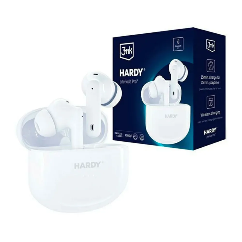 Auriculares Bluetooth 3MK Hardy LifePods Pro Brancos