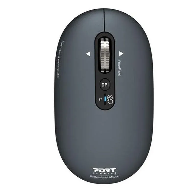 Rato Port Designs PURE MAC Bluetooth 3200DPI Cinzento Recarga USB-C Silencioso