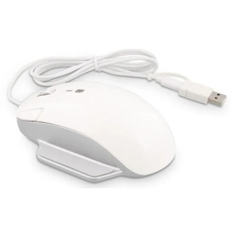 Ratón LMP 26830 USB Type-C 6400 DPI Branco Ergonómico Destro