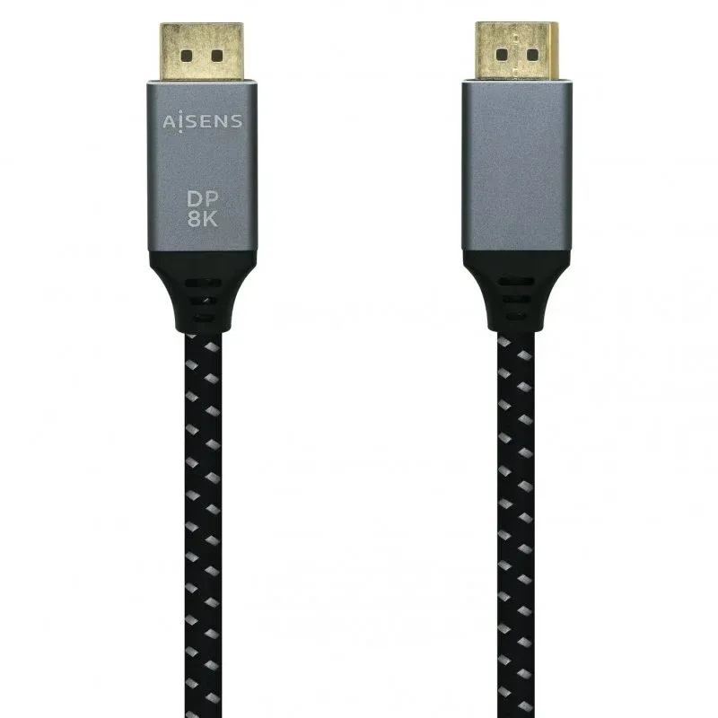 Cabo Aisens Displayport V1.4 Macho/Macho 1.5m Cinza