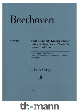 Henle Verlag Beethoven Fünf Klaviersonaten