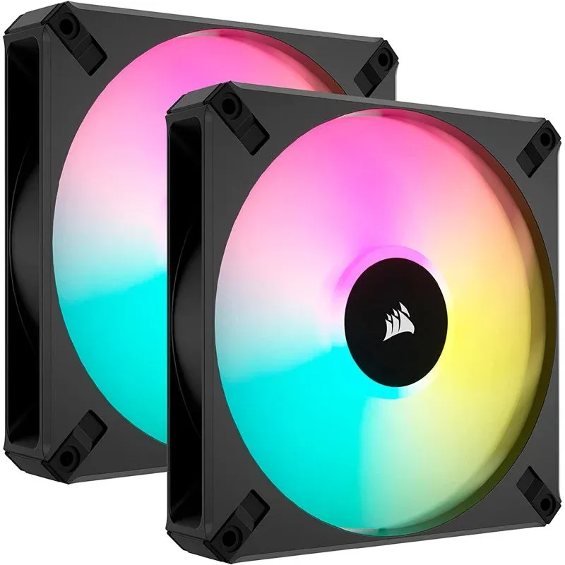 Ventoinha 140mm Corsair iCUE AF140 Elite RGB Preta (Pack 2)