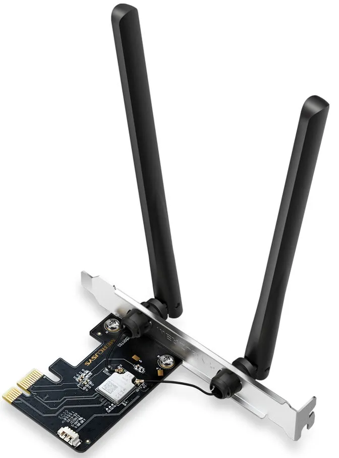 TP-LINK AXE5400 Tri-Band Wi-Fi 6E Bluetooth PCI Express Adapter 2402 Mbps at 6 GHz + 2402 Mbps at 5 GHz + 574 Mbps at 2.4 GHz