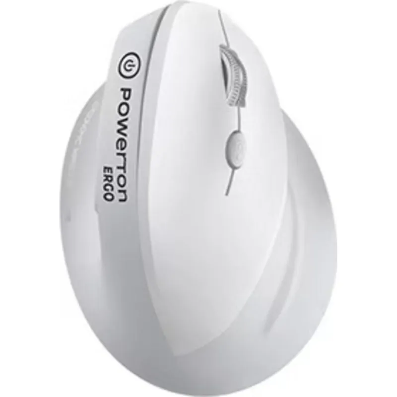 Ratón Powerton ERGO SPIRA sem fios 3200 DPI cinza branco RGB 6 botões