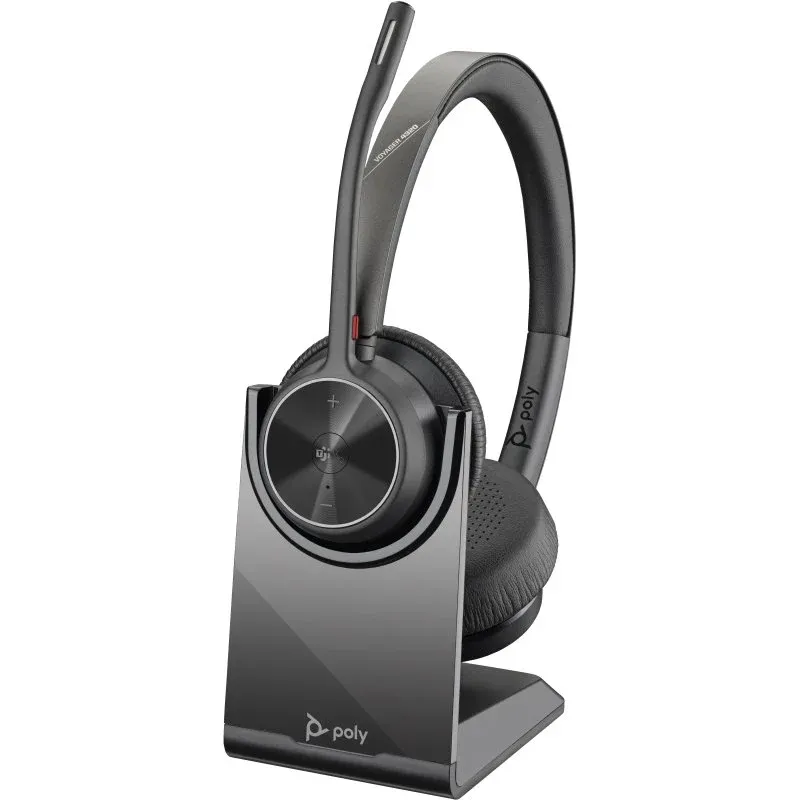 Poly Voyager 4320-M Headset Bluetooth com Base de Carga Certificado para Microsoft Teams Preto