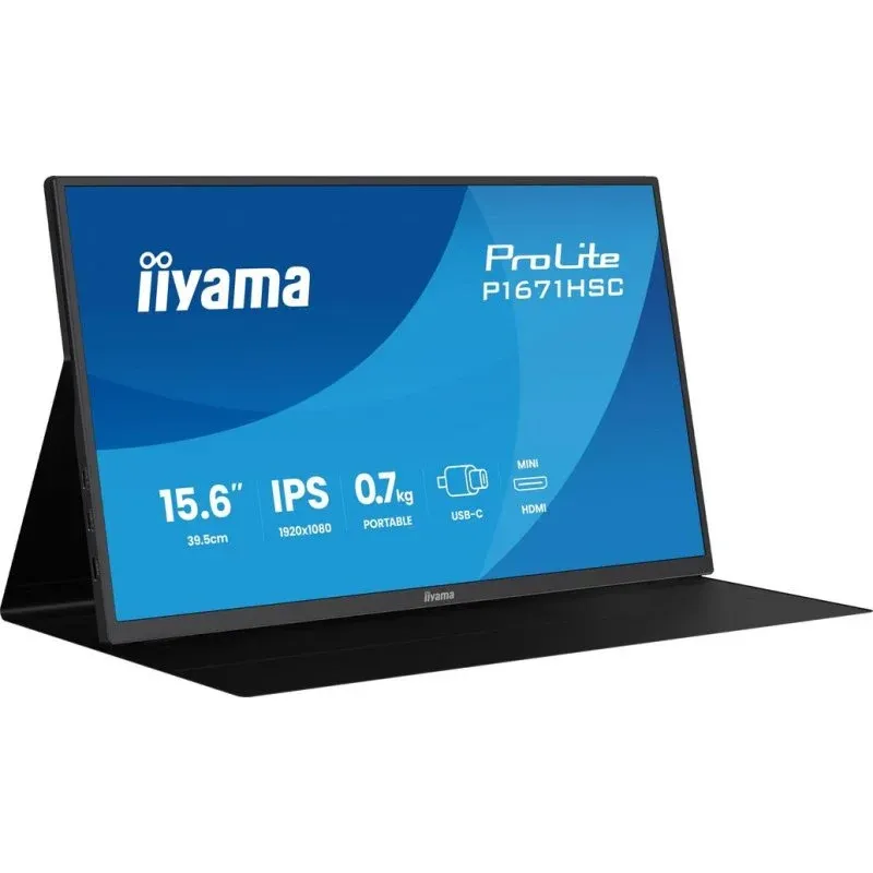 Monitor iiyama ProLite P1671HSC-B1 15,6" FullHD 60Hz IPS 3ms Altifalantes USB-C HDMI