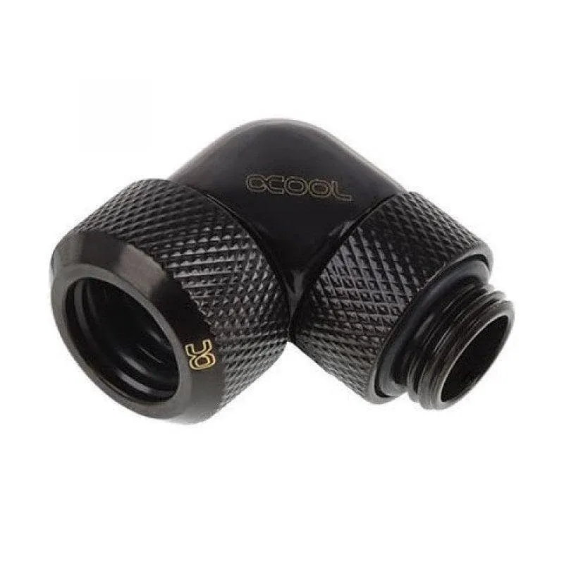 Racor Alphacool Eiszapfen 90° giratório preto 3mm G1/4 compatível tubos 13mm
