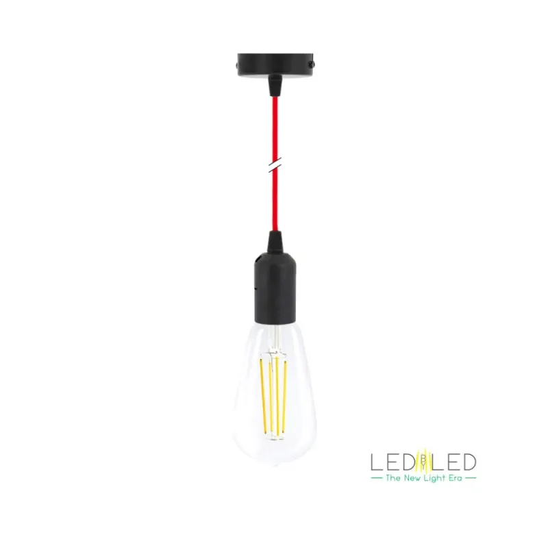 Candeeiro tecto LEDbyLED Angy 1 (preto/vermelho)