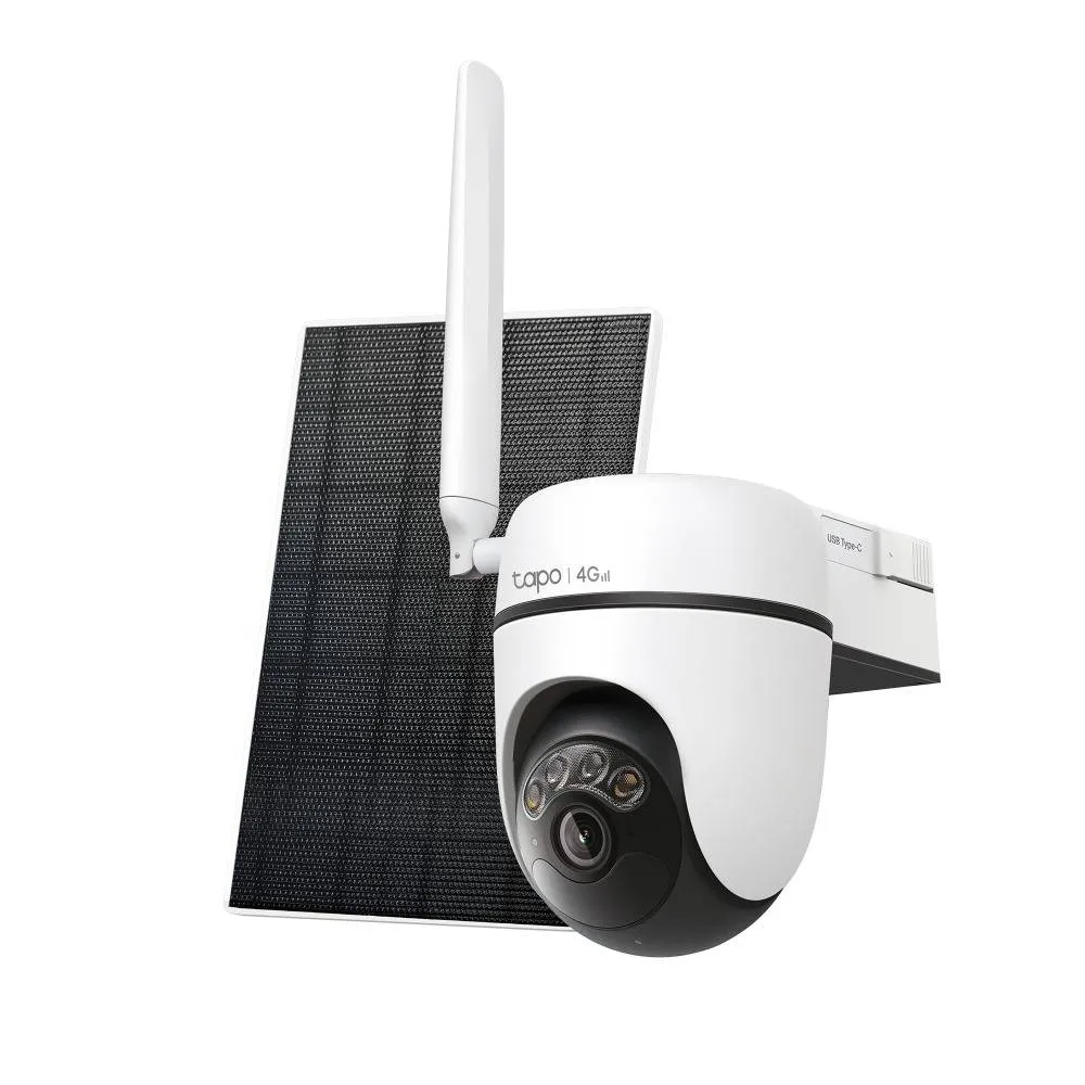 Kit Câmara de Segurança + Painel Solar TP-Link Tapo C615G 2K Solar-Powered IP65 Pan/Tilt Security 4G LTE
