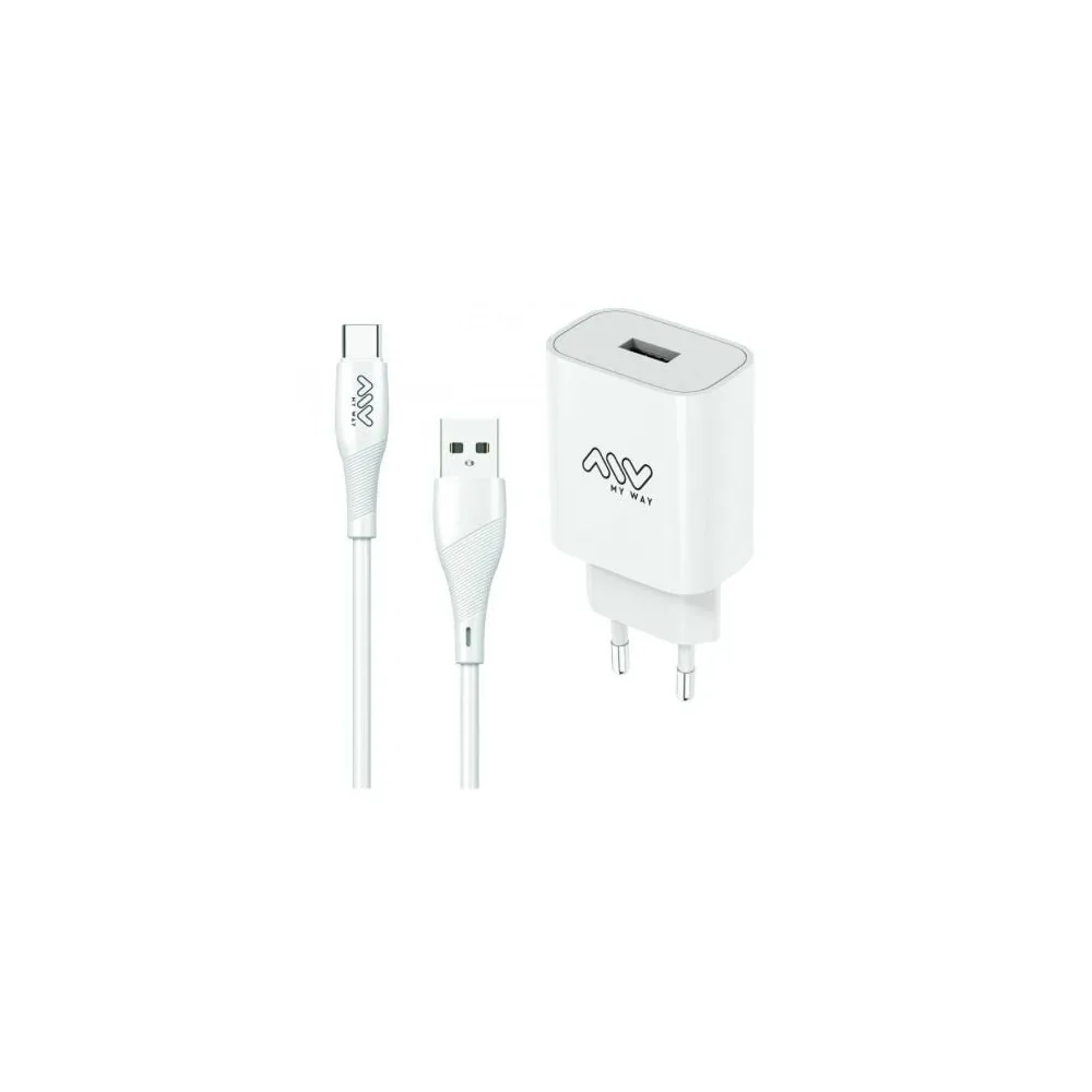 MyWay Carregador de parede USB-A e USB-C 1 m