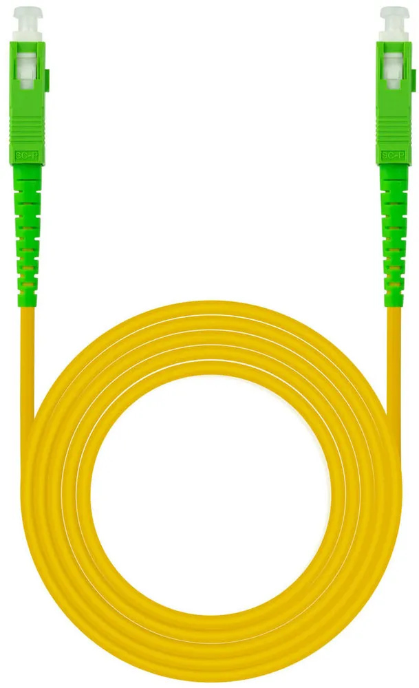 Cabo de Fibra Óptica Nanocable SC/APC-SC/APC Monomodo Simplex LSZH 3 M Amarelo