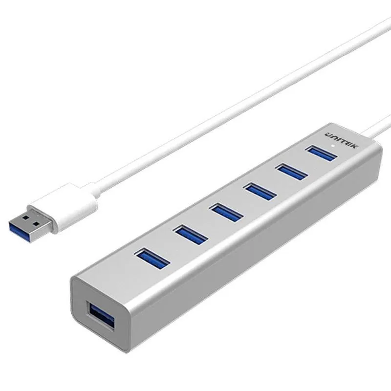 Hub Unitek 7 portas 5 Gbps USB 3.2 Gen 1 modelo Y-3090 com adaptador AC