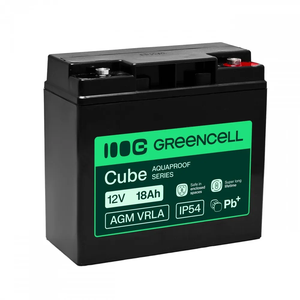 Bateria Green Cell AGM VRLA 12V 18Ah sem manutenção AGM12V18AH-H