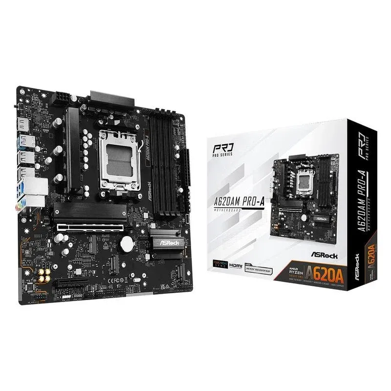 Motherboard ASRock A620AM PRO-A A620 AM5 DDR5 micro ATX PCIe 4.0 M.2 USB 3.0