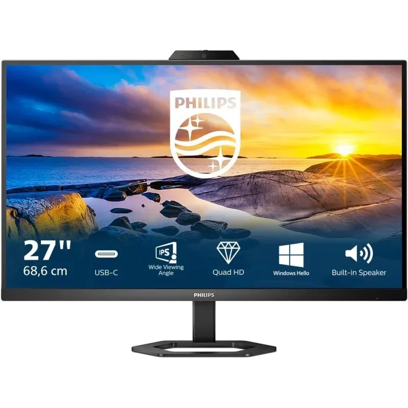 Monitor Philips 5000 Series 27E1N5600HE/00 27" LED IPS QHD 75Hz USB-C Webcam
