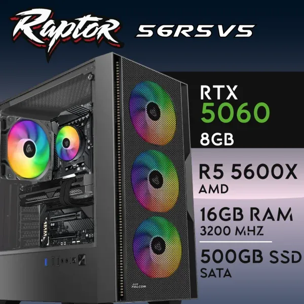 PC Gaming RAPTOR-56R5V5 - R5 5600X | RTX5060 8GB | 16GB | SSD 512