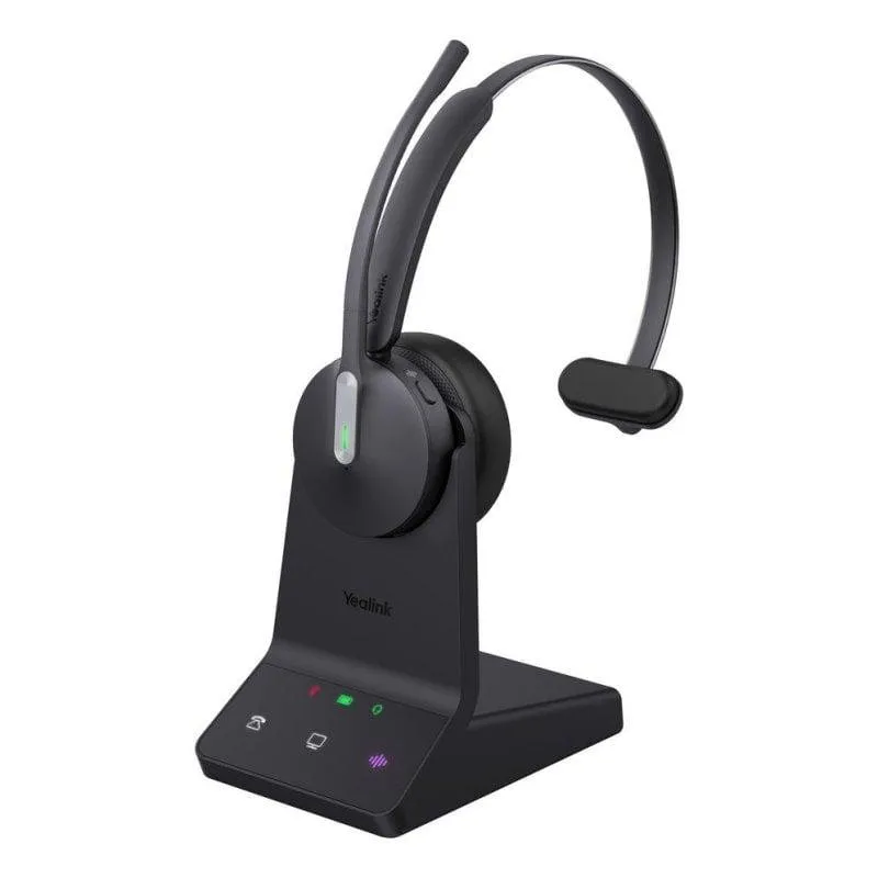Auriculares Yealink WH64 Mono UC sem fios Bluetooth com Cancelamento de Ruído para escritório pretos