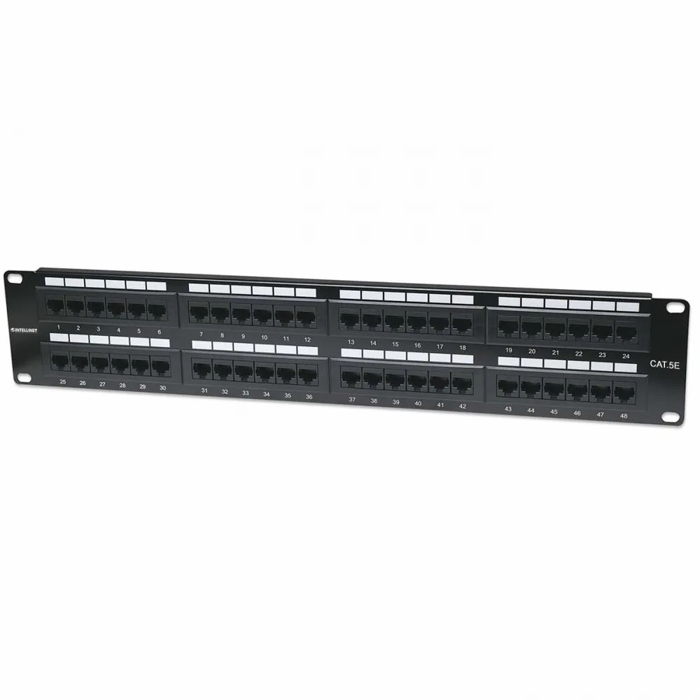 Intellinet Patch Panel, Cat5e, UTP, 48-Port, 2U, Black 513579
