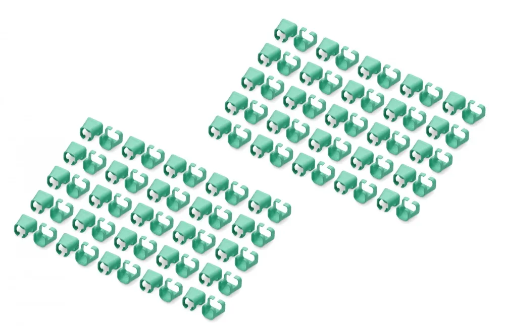 Clipe colorido para conector RJ45, verde, embalagem com 100 A-CC-G