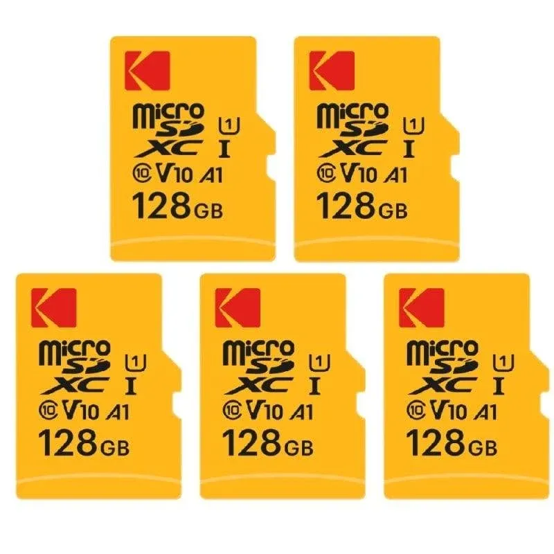 Cartão de Memória Kodak Micro SD 128GB Pack x5 Adaptador Alta Velocidade