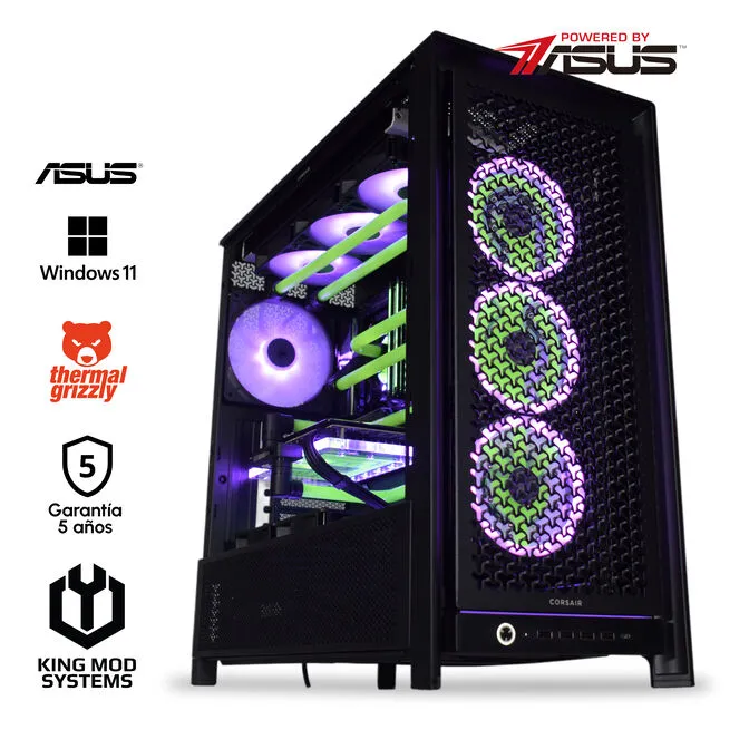 Computador King Mod Liquid-PC Powered by ASUS Ryzen 9 9950X3D 64GB DDR5 2TB RTX 5080 WiFi W11