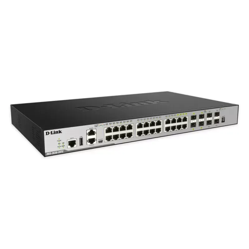 Switch D-Link DGS 3630-28TC L3 Gerenciado 20x 10/100/1000 + 4x combo Gigabit SFP + 4x 10 Gigabit SFP+