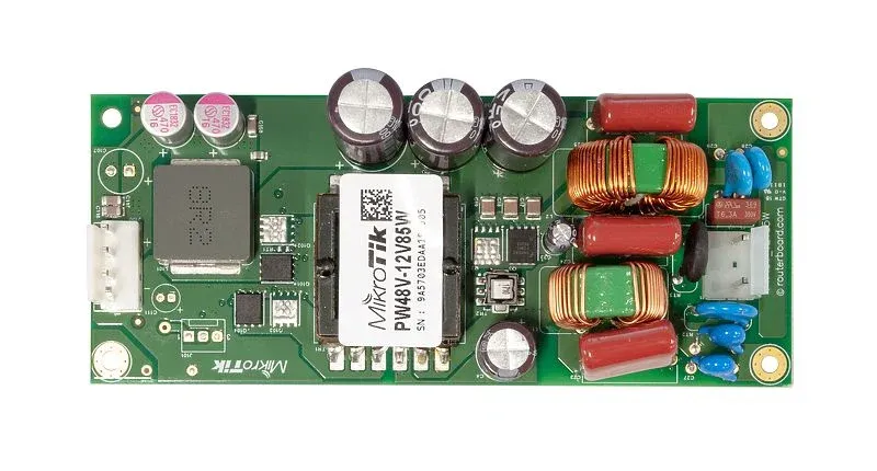 Mikrotik PW48V-12V85W Fonte de Alimentação 85W Transformador -48V para 12V 8A Verde