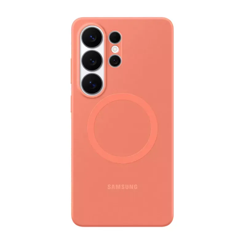 Capa de Silicone Magnética Samsung Galaxy S26 Ultra Vermelho Coral