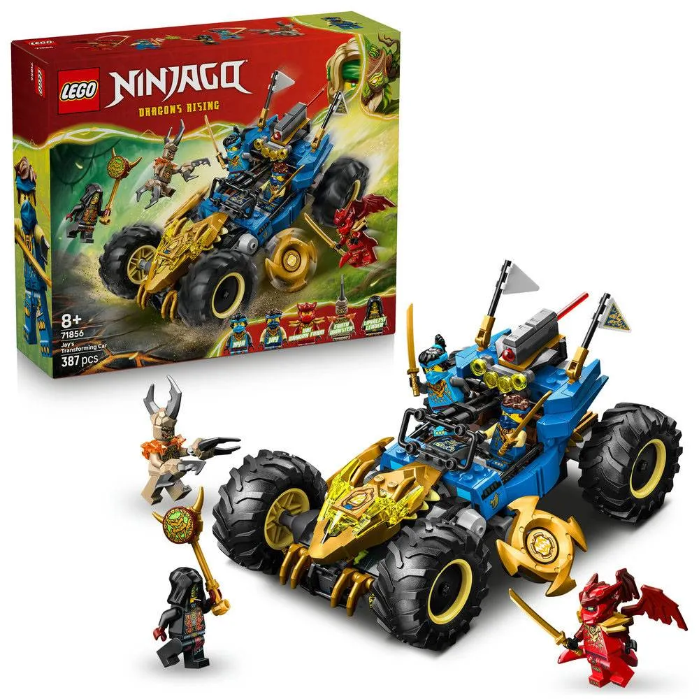 LEGO NINJAGO: Carro Transformável do Jay | Idades 8+ | 387 Peças | Item 71856