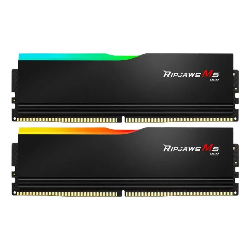 Memória RAM G.Skill Ripjaws M5 RGB F5-6000J3040G32GX2-RM5RK 64GB 2x32GB DDR5 6000MHz CL30 XMP RGB Preto