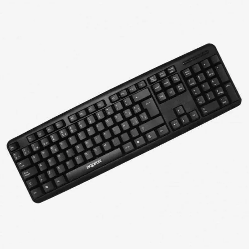Teclado APPROX APPMX220 completo com fio USB QWERTY espanhol preto